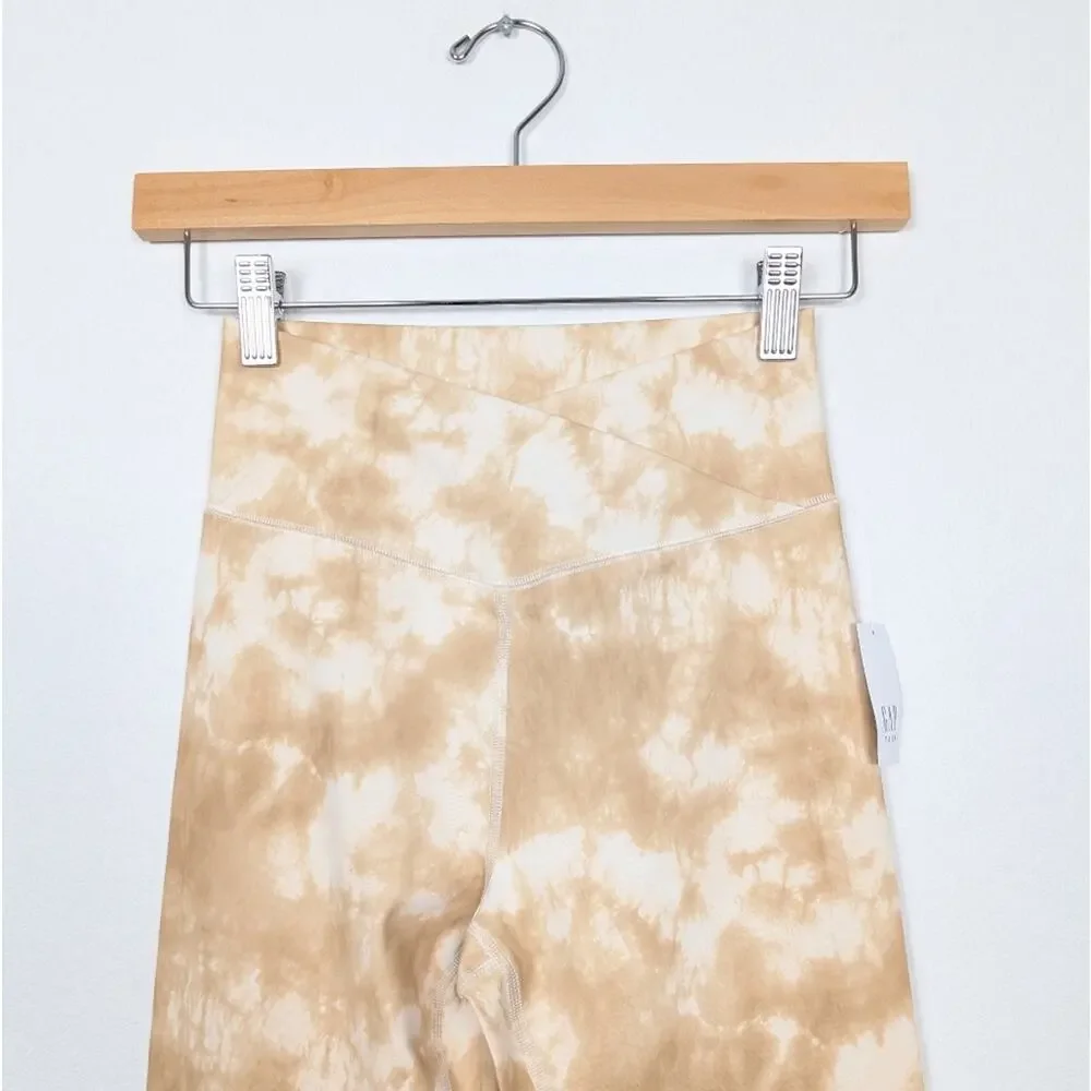 NWT GAP Fit Teen Neutral Tie Dye Cross Over Leggings Size Girl's 12